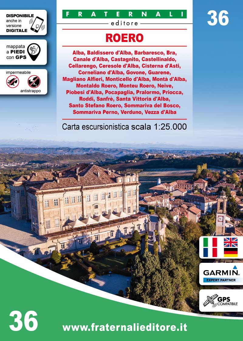Carte de randonnée n° 36 - Roero | Fraternali - 1/25 000 carte de randonnée Fraternali