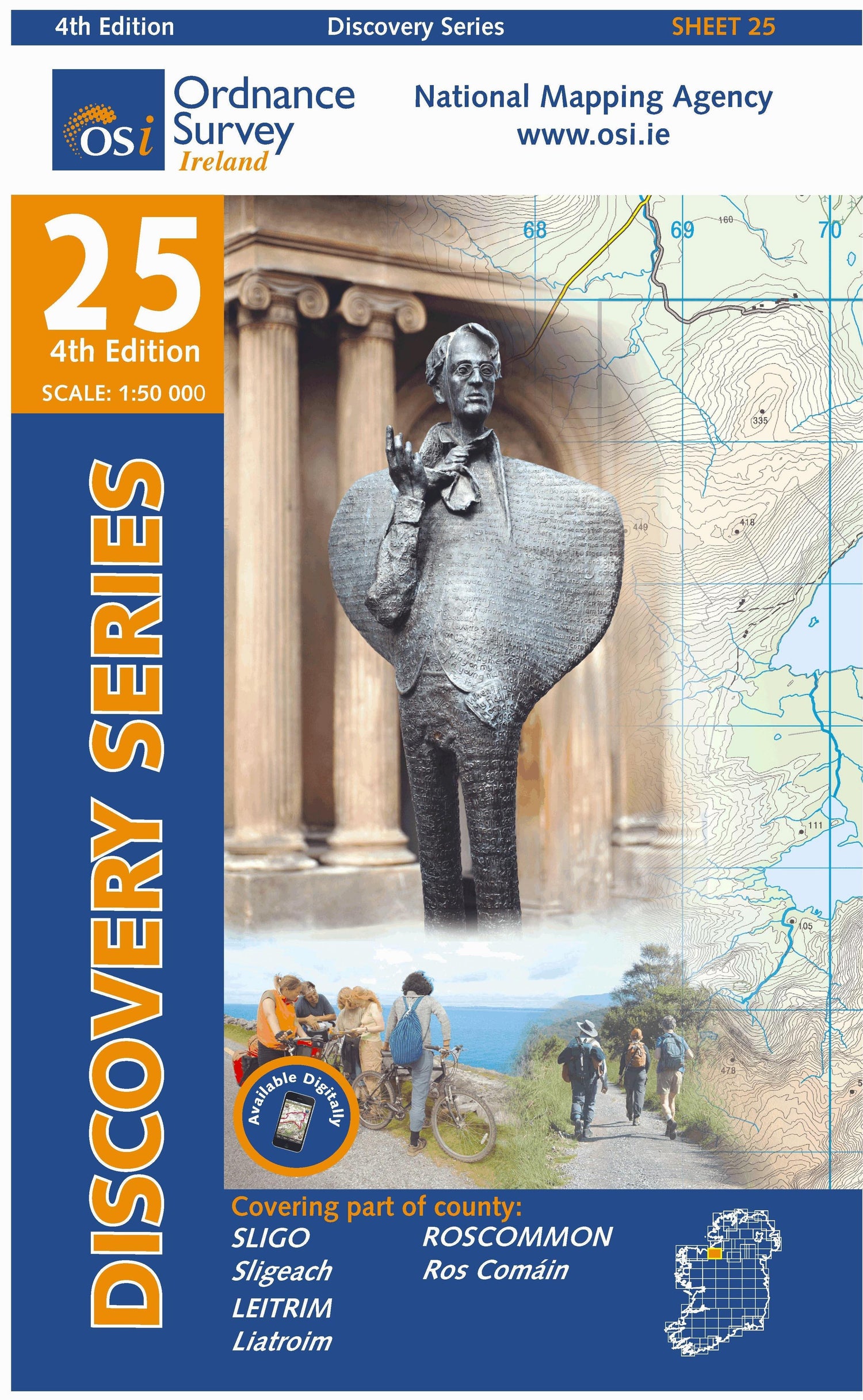 Carte de randonnée n° 25 - Sligo (E), Leitrim, Roscommon (Irlande) | Ordnance Survey - série Discovery carte de randonnée Ordnance Survey Ireland Default Title