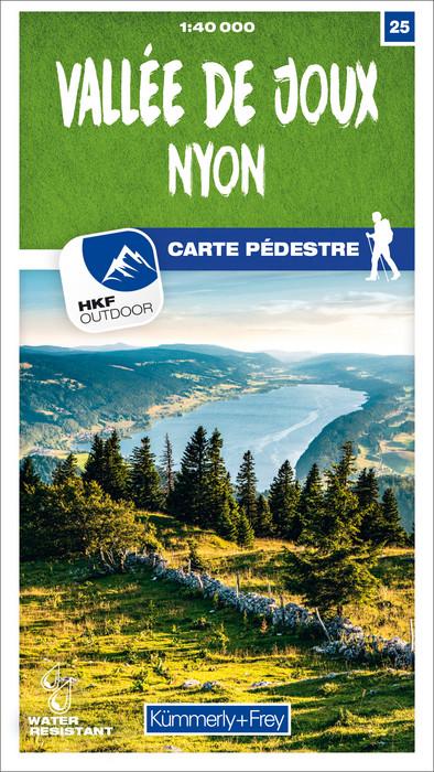 Carte de randonnée n° 25 - Vallée de Joux, Nyon (Suisse) | Kümmerly & Frey-1/40 000 carte pliée Kümmerly & Frey 