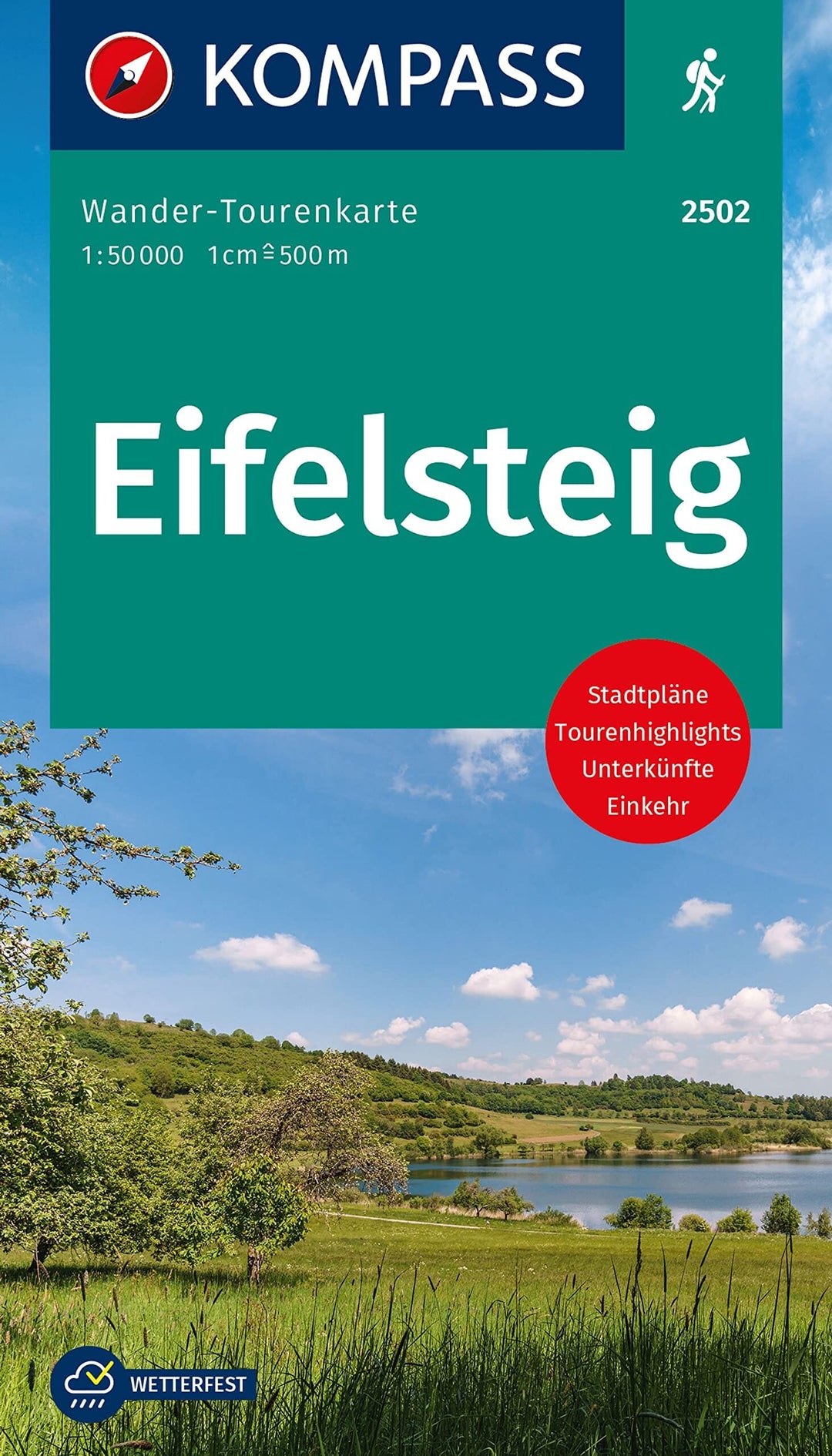 Carte de randonnée n° 2502 - Eifelsteig (Allemagne) | Kompass carte pliée Kompass 