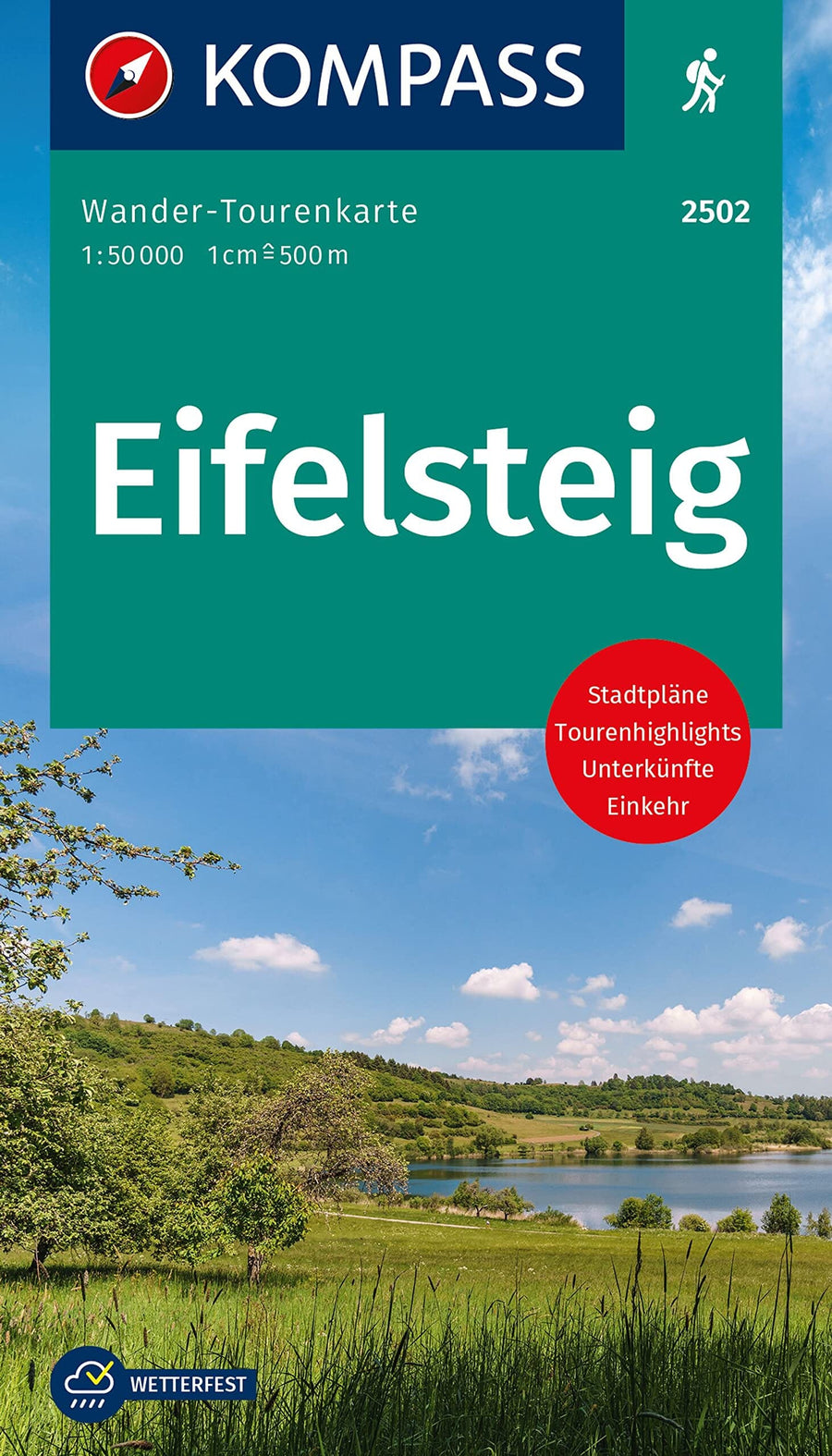 Carte de randonnée n° 2502 - Eifelsteig (Allemagne) | Kompass carte pliée Kompass 