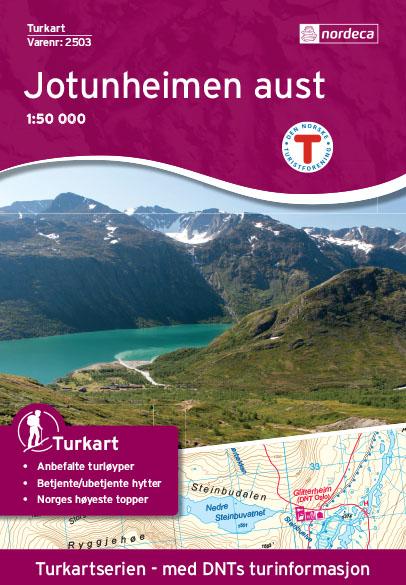 Carte de randonnée n° 2503 - Jotunheimen Est (Norvège) | Nordeca - Turkart 1/50 000 carte pliée Nordeca 