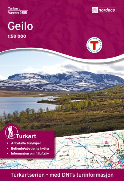 Carte de randonnée n° 2515 - Geilo (Norvège) | Nordeca - Turkart 1/50 000 carte pliée Nordeca 