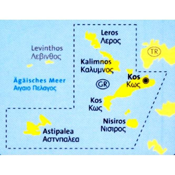 Carte de randonnée n° 252 - Kos, sud du Dodécanèse (Grèce) | Kompass carte pliée Kompass 