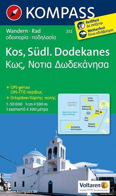 Carte de randonnée n° 252 - Kos, sud du Dodécanèse (Grèce) | Kompass carte pliée Kompass 