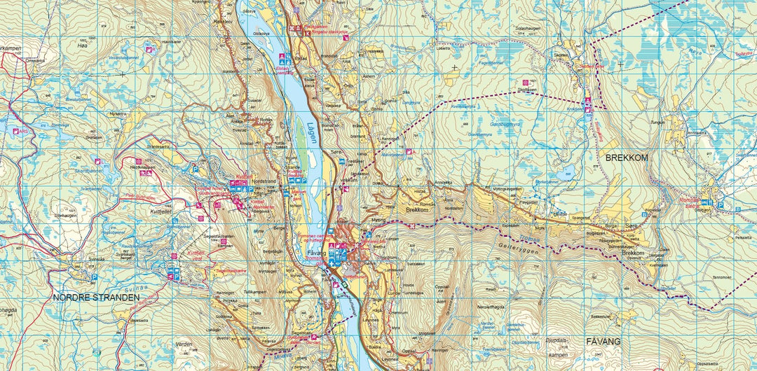 Carte de randonnée n° 2521 - Rondane Sud (Norvège) | Nordeca - Turkart 1/50 000 carte pliée Nordeca 