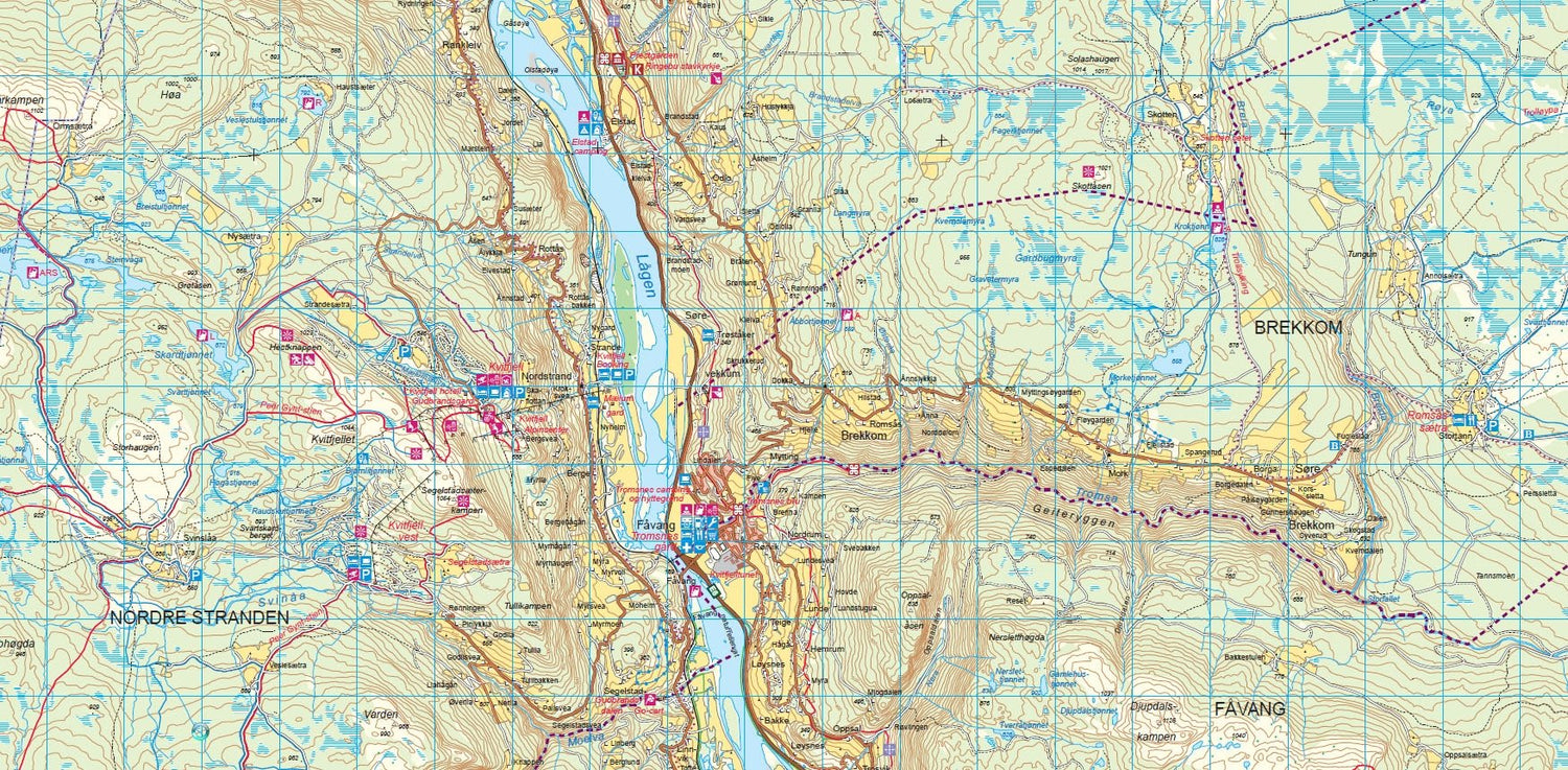 Carte de randonnée n° 2523 - Rondane Nord (Norvège) | Nordeca - Turkart 1/50 000 carte de randonnée Nordeca