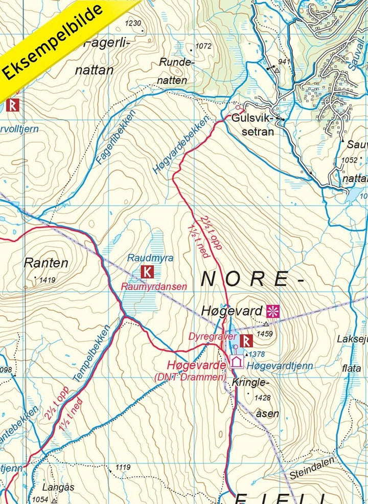 Carte de randonnée n° 2525 - Norefjell-Eggedal (Norvège) | Nordeca - Turkart 1/50 000 carte pliée Nordeca 