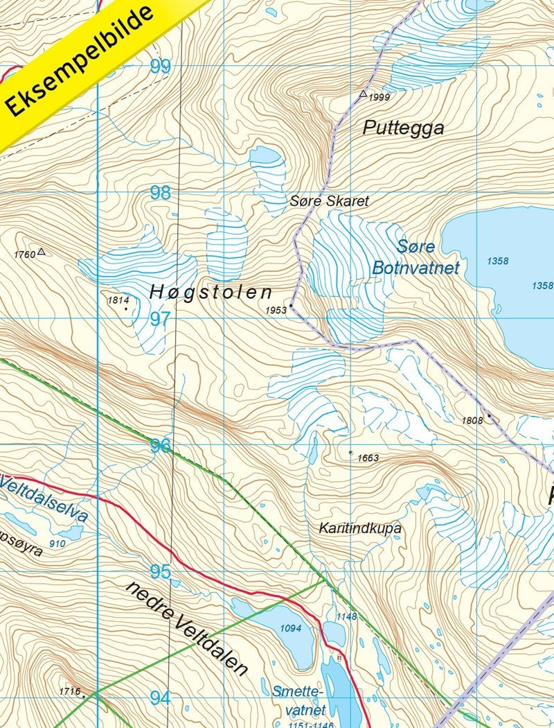 Carte de randonnée n° 2533 - Tafjordfjella (Norvège) | Nordeca - Turkart 1/50 000 carte de randonnée Nordeca