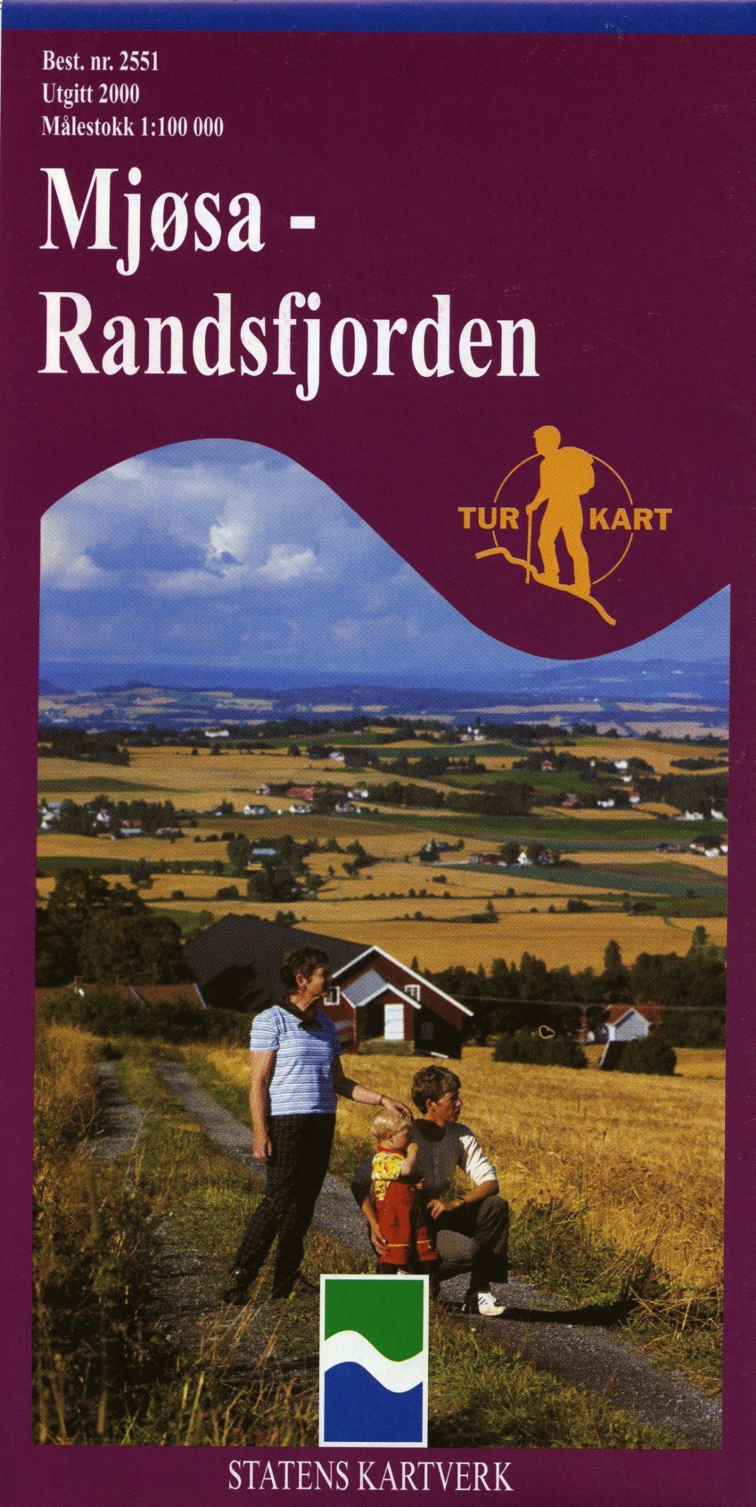 Carte de randonnée n° 2551 - Mjosa-Randsfjorden (Norvège) | Nordeca - Turkart 1/100 000 carte pliée Nordeca 