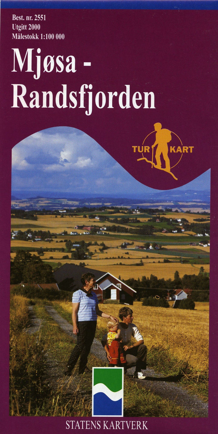Carte de randonnée n° 2551 - Mjosa-Randsfjorden (Norvège) | Nordeca - Turkart 1/100 000 carte pliée Nordeca 