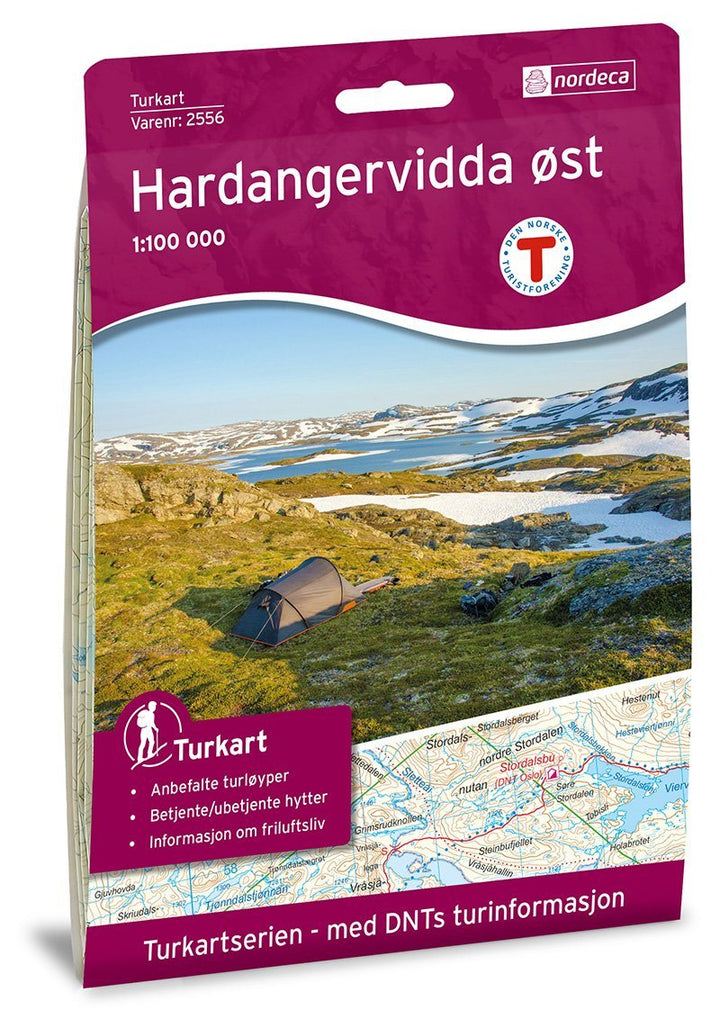 Carte de randonnée n° 2556 - Hardangervidda Est (Norvège) | Nordeca - Turkart 1/100 000 carte pliée Nordeca 