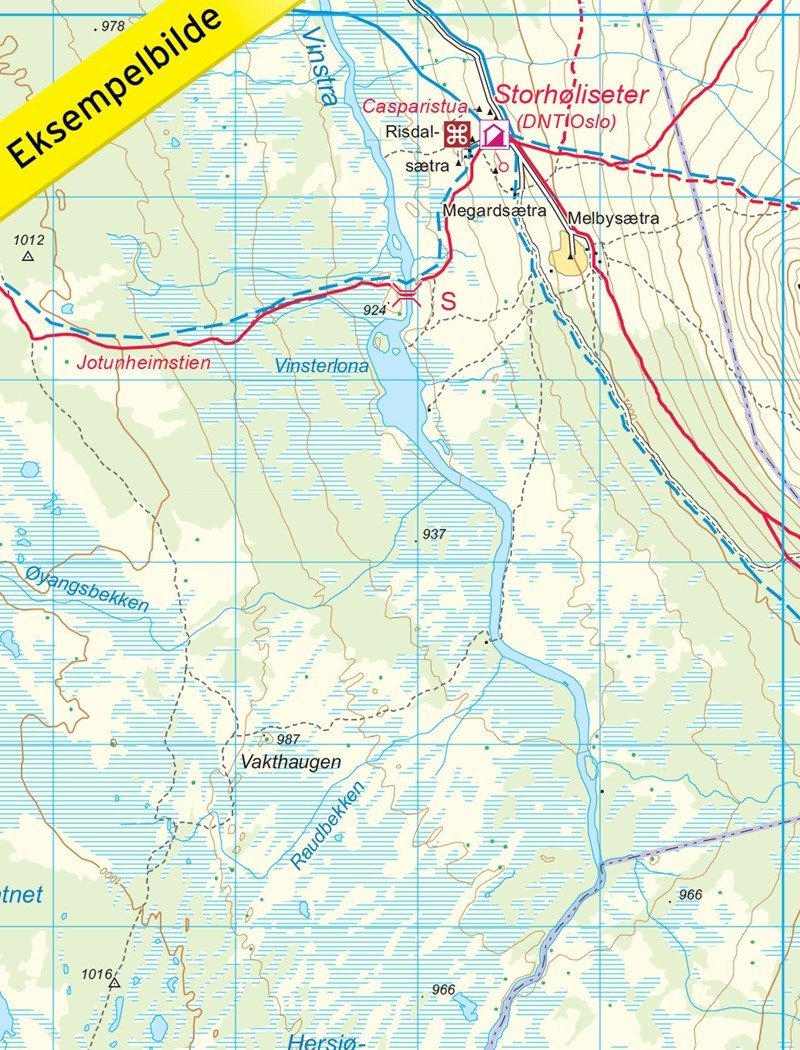 Carte de randonnée n° 2561 - Skåbu-Espedalen-Fefor (Norvège) | Nordeca - Turkart 1/50 000 carte de randonnée Nordeca