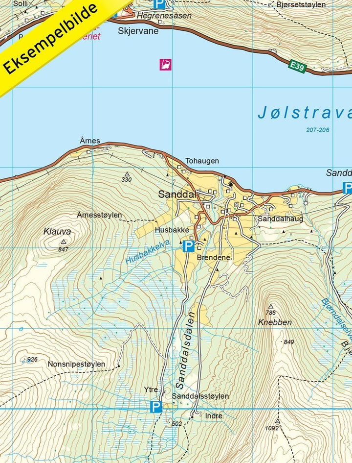 Carte de randonnée n° 2568- Jølster (Norvège) | Nordeca - Turkart 1/50 000 carte pliée Nordeca 