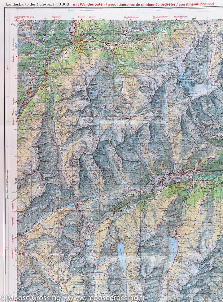 Carte de randonnée n° 256T - Disentis et Muster (Oberalp, Luckmanier, Surselva) | Swisstopo - Excursions au 1/50 000 carte pliée Swisstopo 