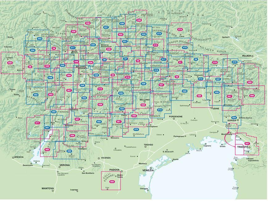 Carte de randonnée n° 26 - Alpes de Giulie autour de Tarcento (Italie) | Tabacco carte de randonnée Tabacco