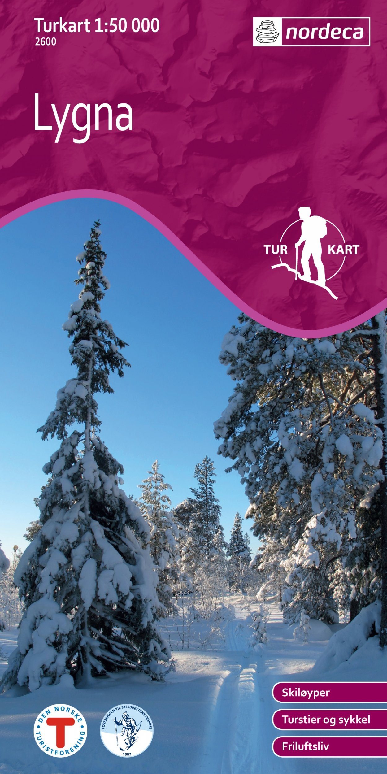 Carte de randonnée n° 2600 - Lygna (Norvège) | Nordeca - Turkart 1/50 000 carte de randonnée Nordeca Default Title