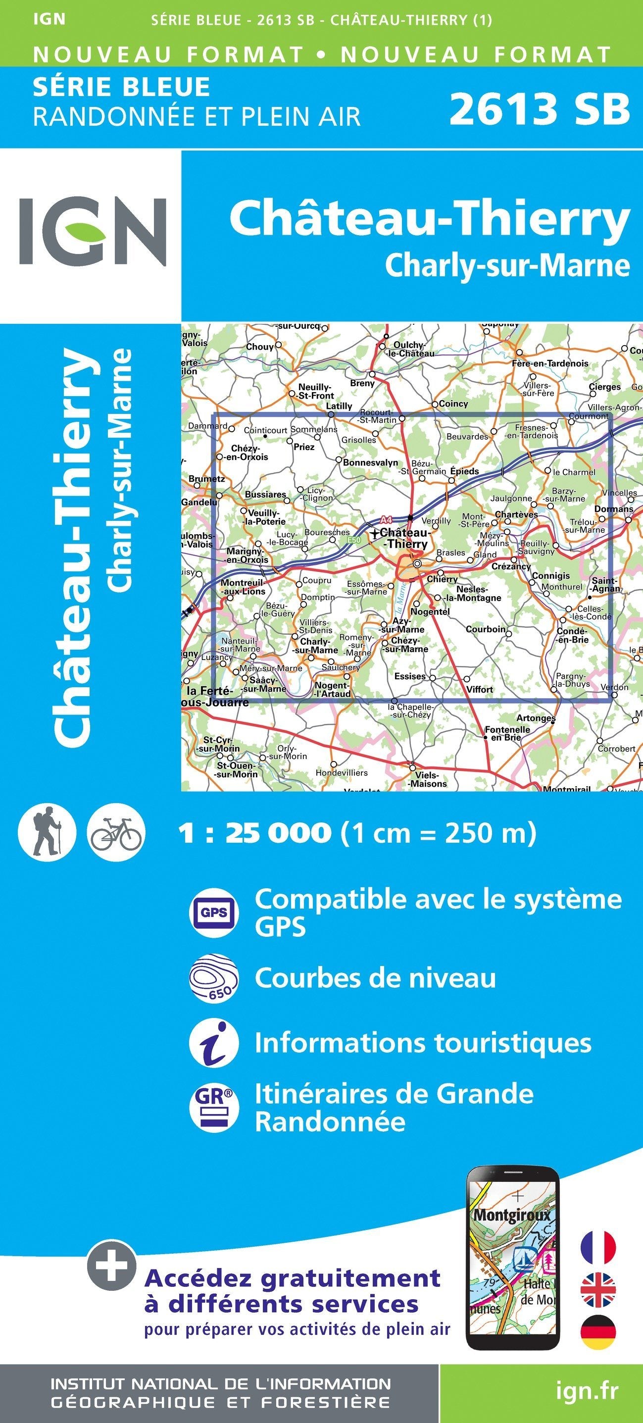 Carte De Randonn e IGN S rie Bleue N 2613 Ch teau Thierry Charly s carte-de-randonn-e-ign-s-rie-bleue-n-2613-ch-teau-thierry-charly-s