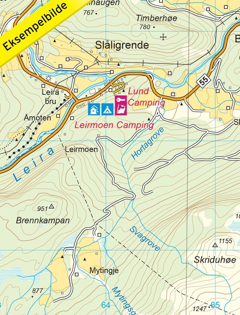 Carte de randonnée n° 2655 - Galdhopiggen (Norvège) | Nordeca - Turkart 1/25 000 carte pliée Nordeca 