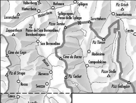 Carte de randonnée imperméable n° 267T - San Bernardino (Suisse) | Swisstopo - Excursions au 1/50 000 carte de randonnée Swisstopo