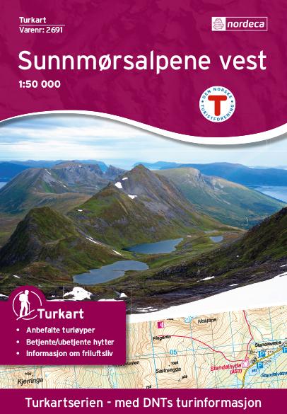 Carte de randonnée n° 2691 - Sunnmørsalpene Vest (Norvège) | Nordeca - Turkart 1/50 000 carte de randonnée Nordeca Default Title