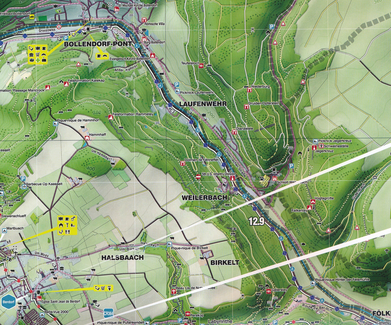 Carte de randonnée n° 27 - Mullerthal (Luxembourg) | Mini Planet carte de randonnée Mini Planet