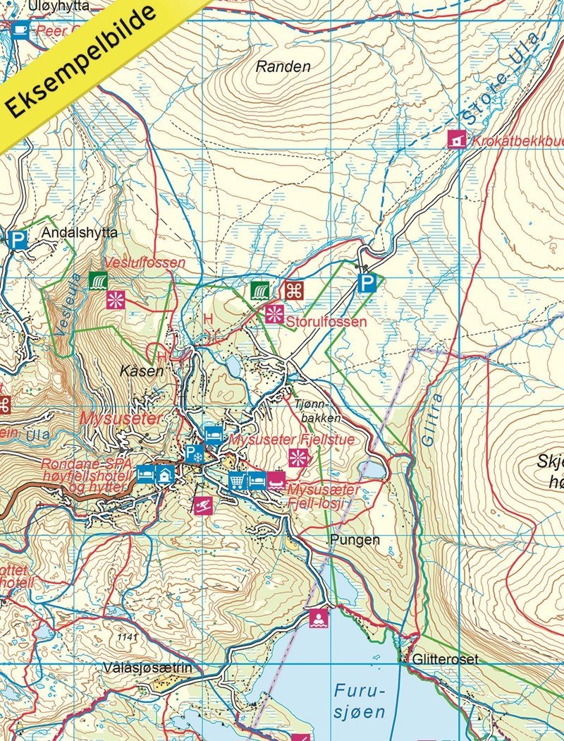 Carte de randonnée n° 2716 - Rondane (Norvège) | Nordeca - Turkart 1/100 000 carte pliée Nordeca 