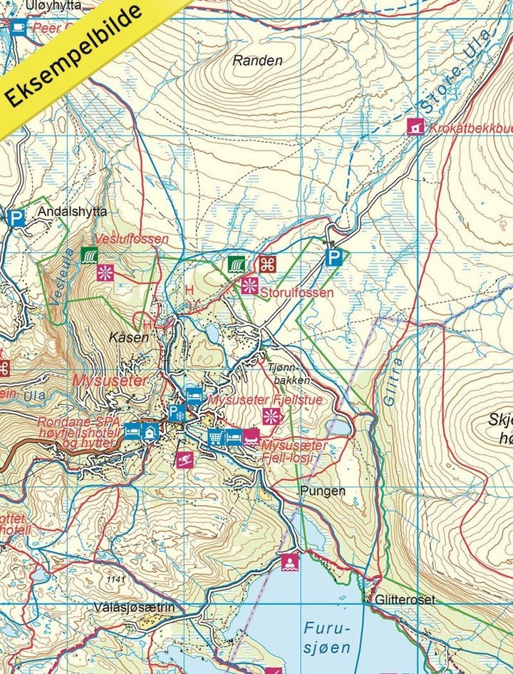 Carte de randonnée n° 2716 - Rondane (Norvège) | Nordeca - Turkart 1/100 000 carte pliée Nordeca 