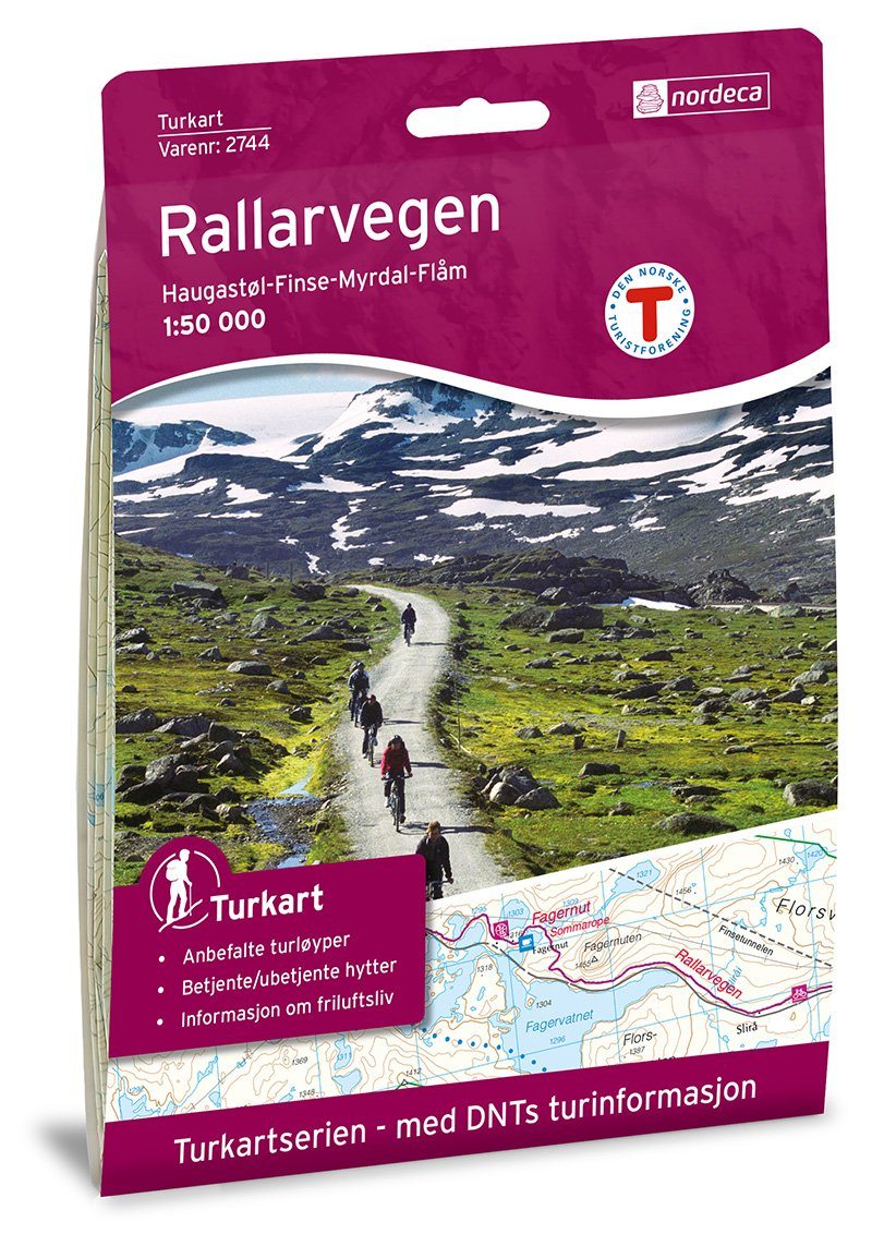 Carte de randonnée n° 2744 - Rallarvegen (Norvège) | Nordeca - Turkart 1/50 000 carte de randonnée Nordeca
