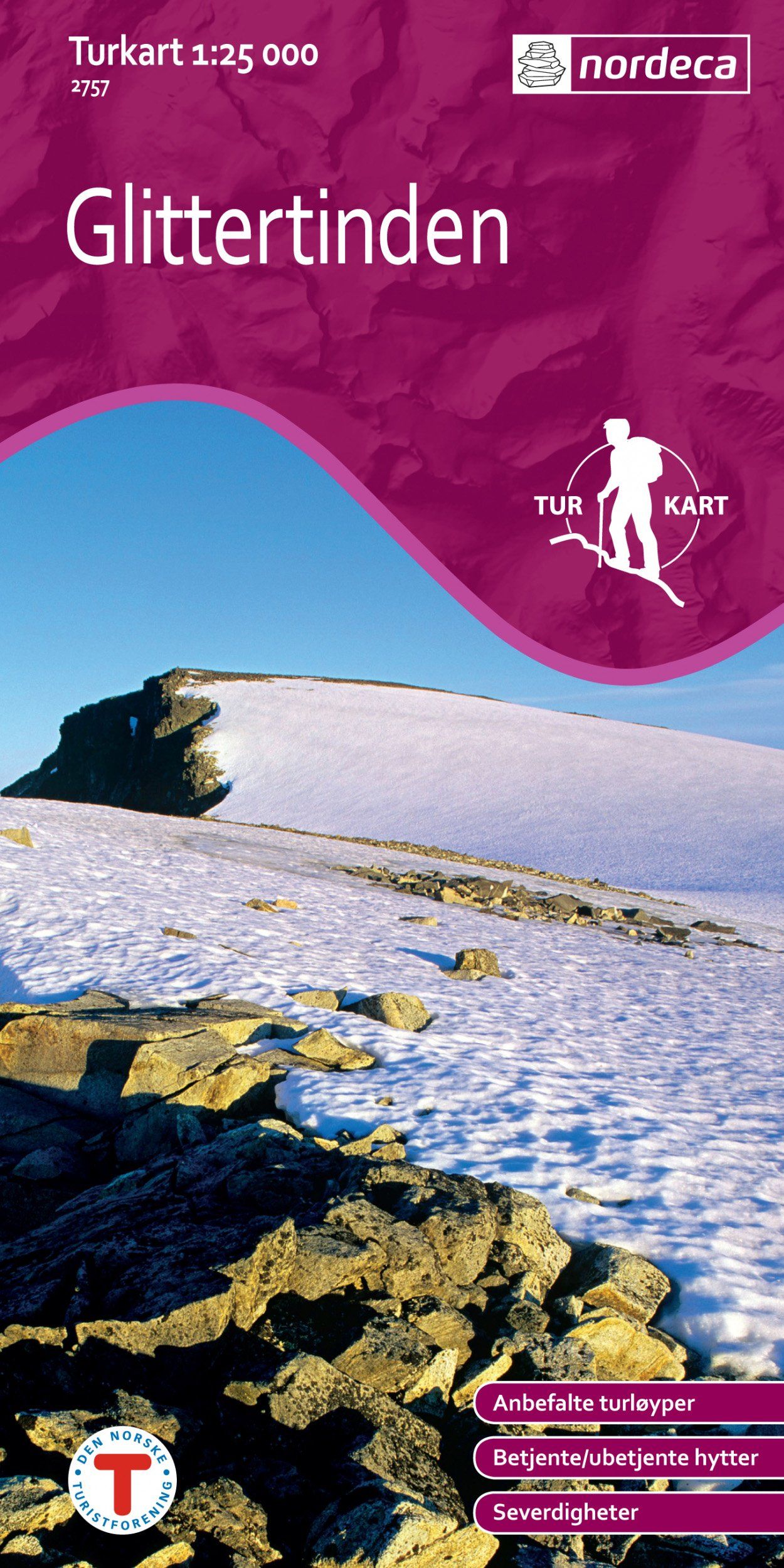 Carte de randonnée n° 2757 - Glittertinden (Norvège) | Nordeca - Turkart 1/25 000 carte de randonnée Nordeca Default Title