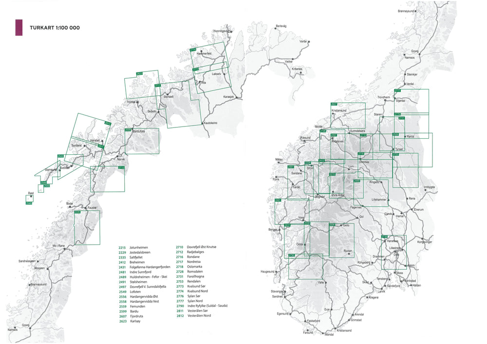 Carte de randonnée n° 2777 - Sylan Nord (Norvège) | Nordeca - Turkart 1/100 000 carte pliée Nordeca 