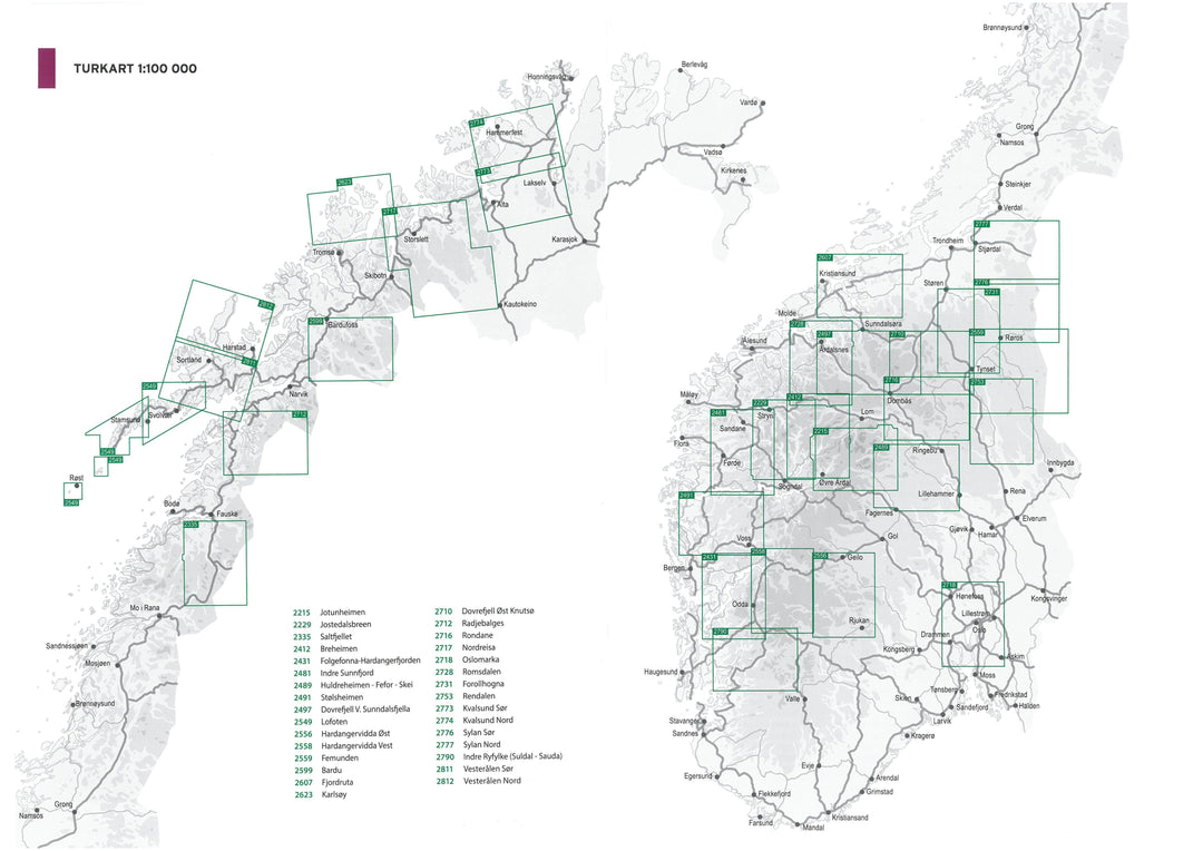 Carte de randonnée n° 2777 - Sylan Nord (Norvège) | Nordeca - Turkart 1/100 000 carte pliée Nordeca 
