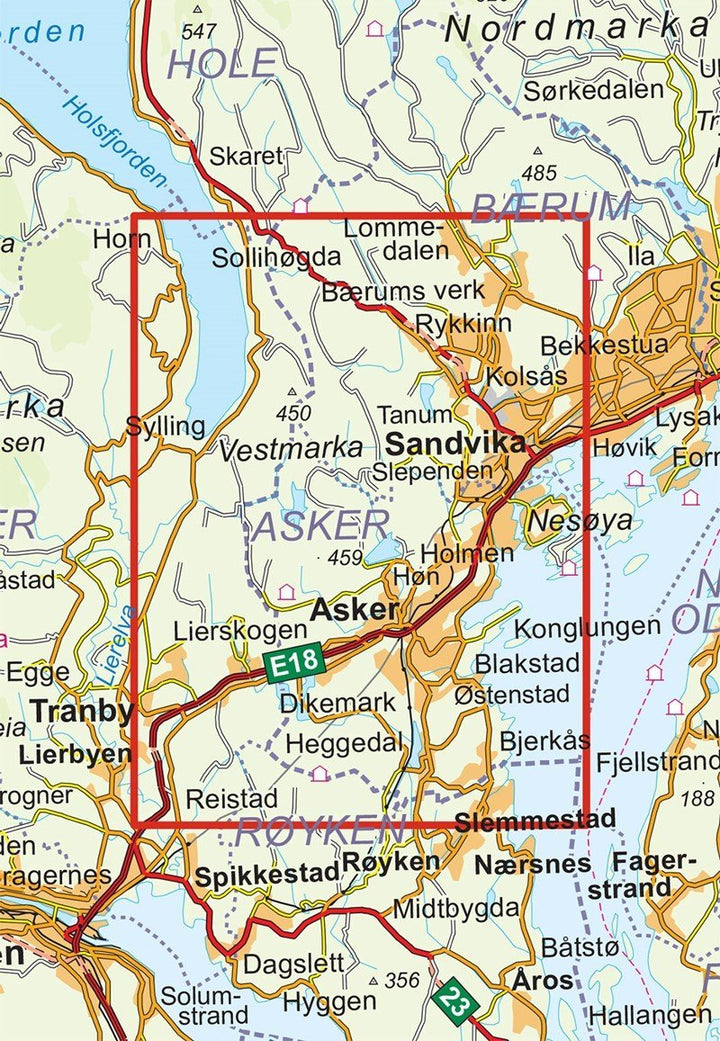 Carte de randonnée n° 2795 - Oslo Vestmark (Norvège) | Nordeca - Turkart 1/25 000 carte pliée Nordeca 