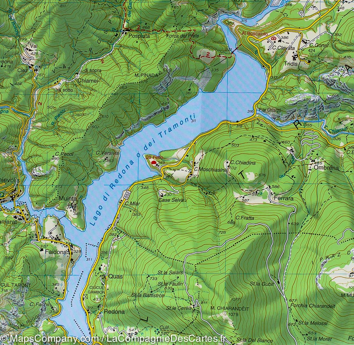Carte de randonnée n° 28 - Val Tramontina, Cosa et d'Arzino | Tabacco carte de randonnée Tabacco