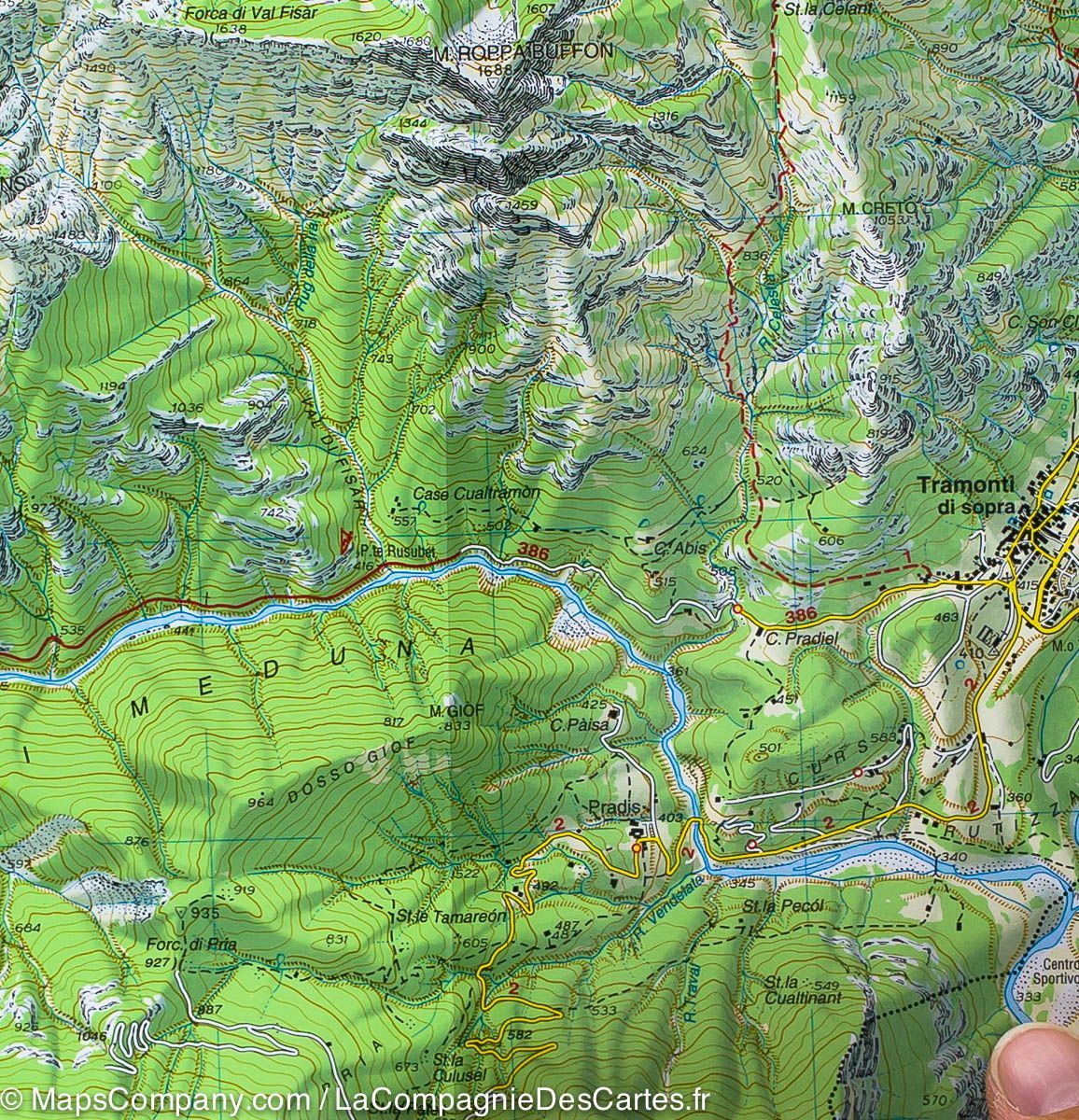 Carte de randonnée n° 28 - Val Tramontina, Cosa et d'Arzino | Tabacco carte de randonnée Tabacco