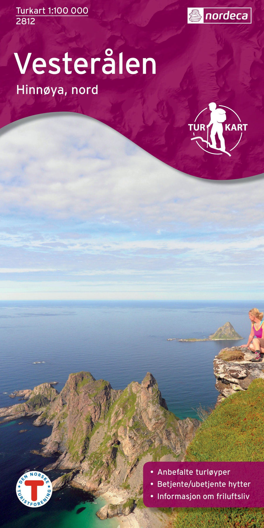 Carte de randonnée n° 2812 - Vesterålen - Hinnoya Nord (Norvège) | Nordeca - Turkart 1/100 000 carte pliée Nordeca 