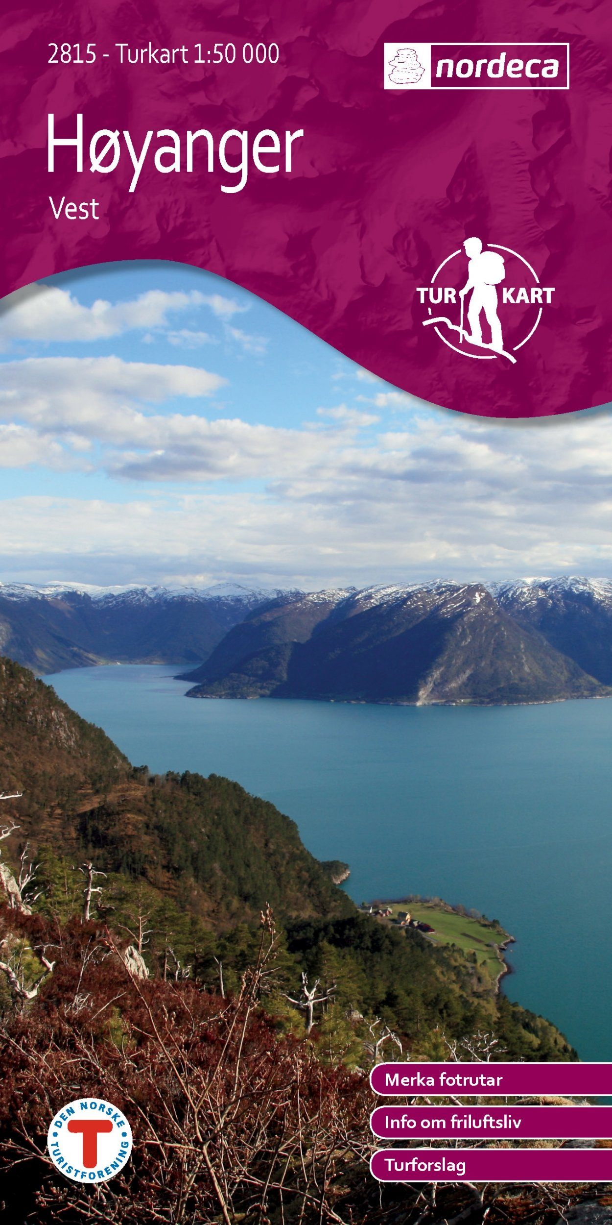 Carte de randonnée n° 2815 - Høyanger Vest (Norvège) | Nordeca - Turkart 1/50 000 carte de randonnée Nordeca Default Title