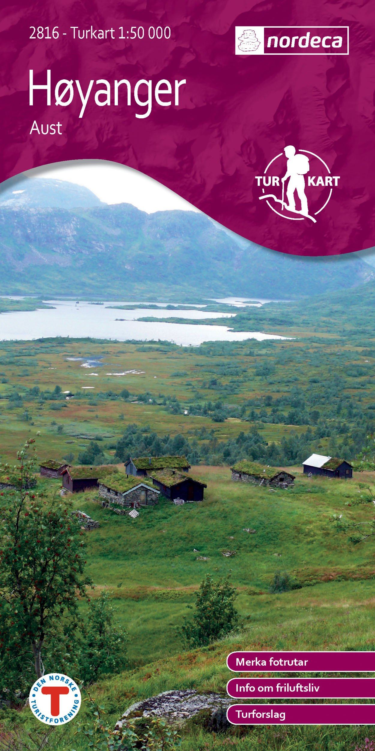Carte de randonnée n° 2816 - Høyanger Aust (Norvège) | Nordeca - Turkart 1/50 000 carte de randonnée Nordeca Default Title