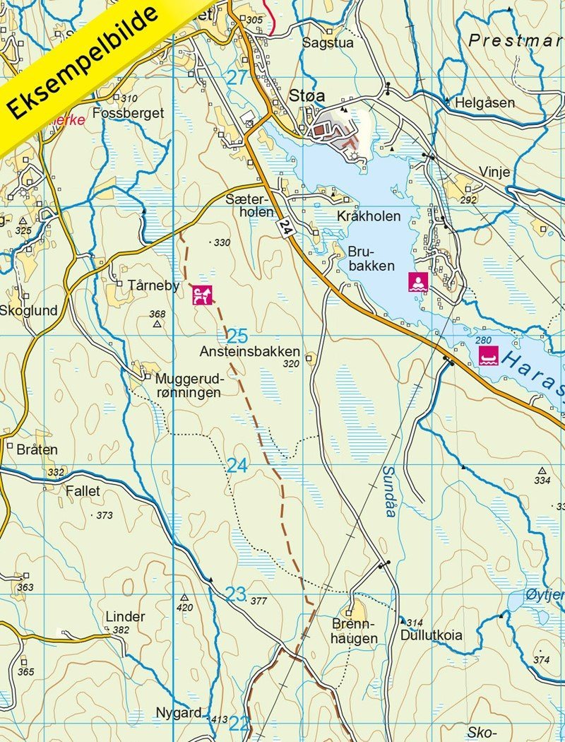 Carte de randonnée n° 2818 - Stange (Norvège) | Nordeca - Turkart 1/50 000 carte de randonnée Nordeca