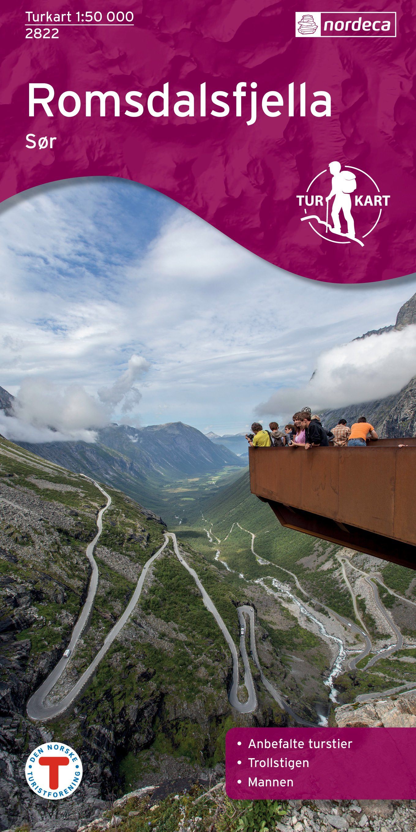Carte de randonnée n° 2822 - Romsdalsfjella Sør (Norvège) | Nordeca - Turkart 1/50 000 carte de randonnée Nordeca Default Title