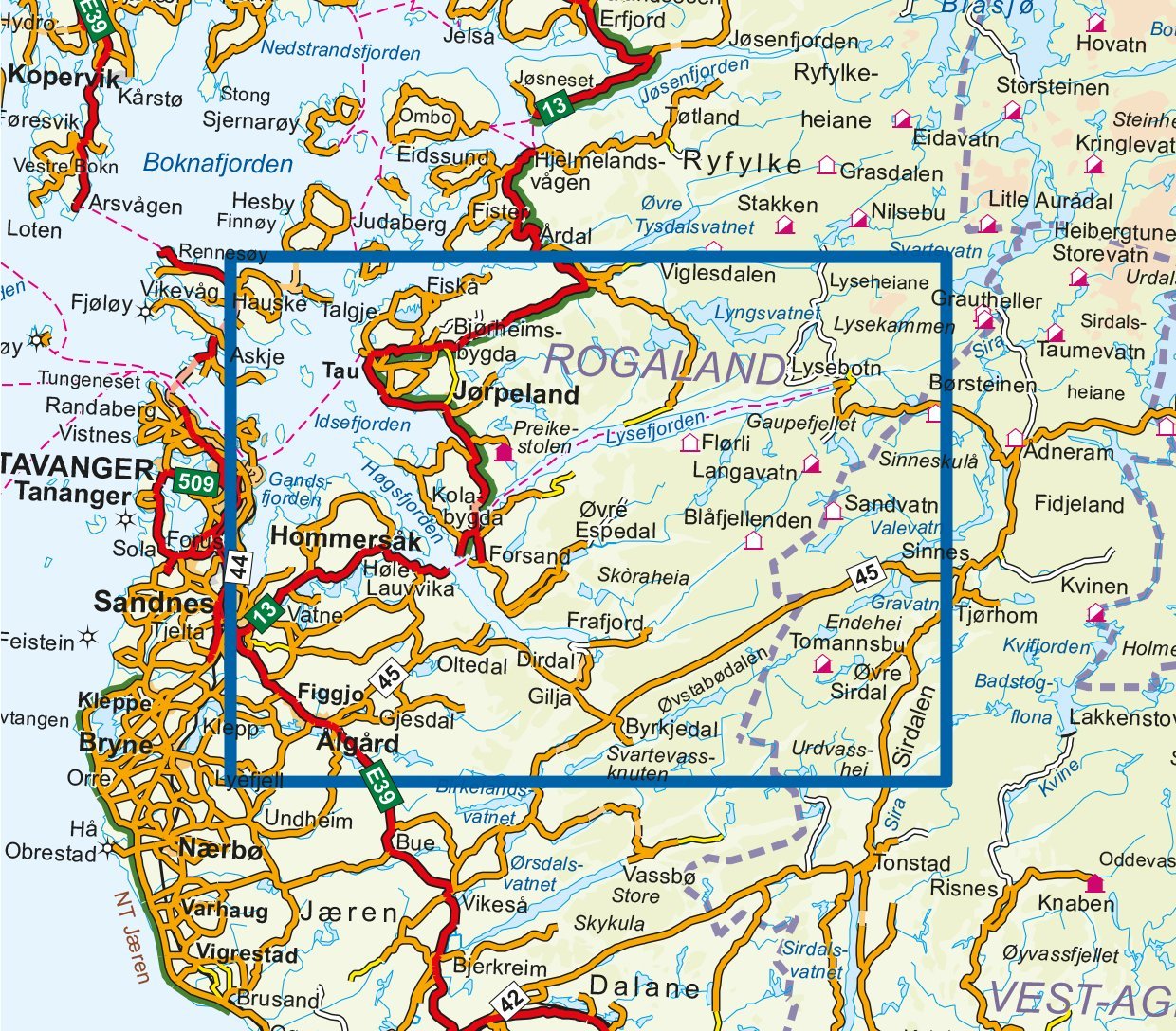 Carte de randonnée n° 3003 - Lysefjorden (Norvège) | Nordeca - série 3000 carte de randonnée Nordeca