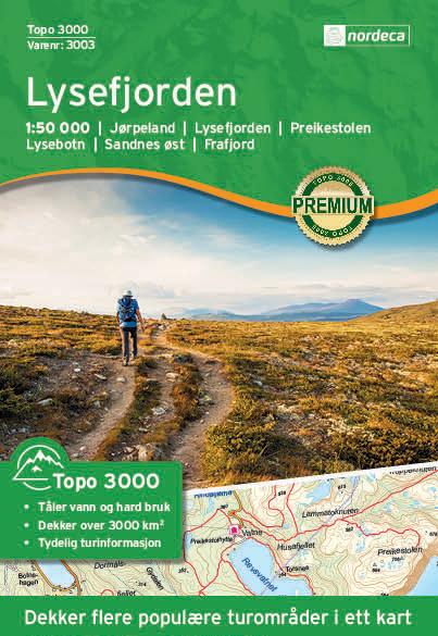 Carte de randonnée n° 3003 - Lysefjorden (Norvège) | Nordeca - série 3000 carte pliée Nordeca 