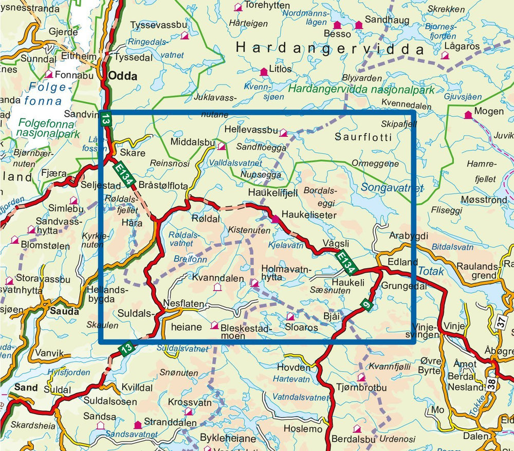 Carte de randonnée n° 3004 - Haukelifjell (Norvège) | Nordeca - série 3000 carte pliée Nordeca 