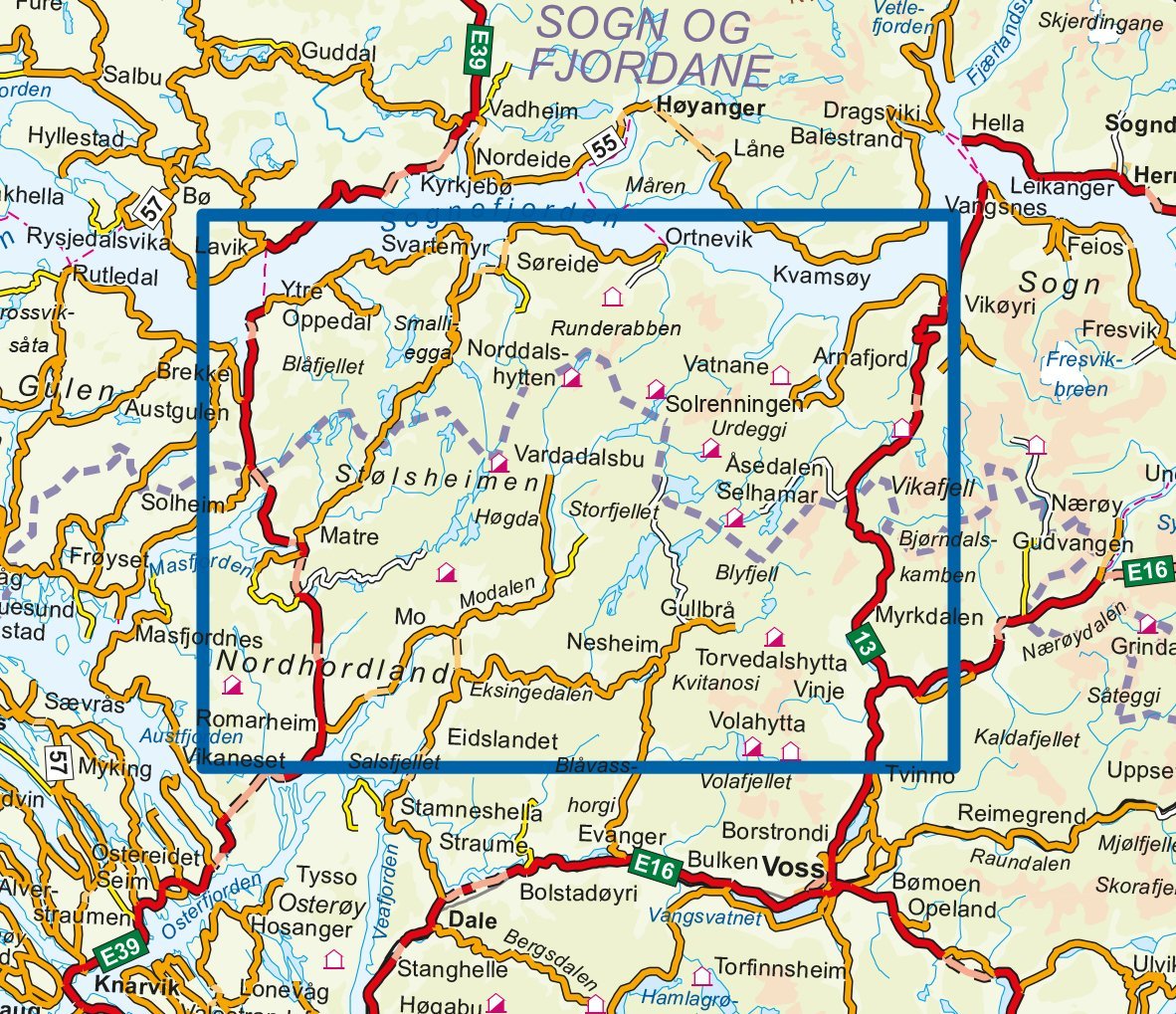 Carte de randonnée n° 3012 - Stolsheimen (Norvège) | Nordeca - série 3000 carte de randonnée Nordeca