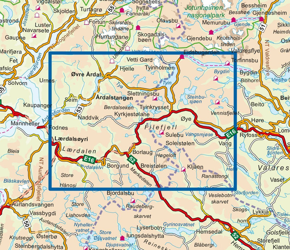Carte de randonnée n° 3013 - Filefjell (Norvège) | Nordeca - série 3000 carte pliée Nordeca 