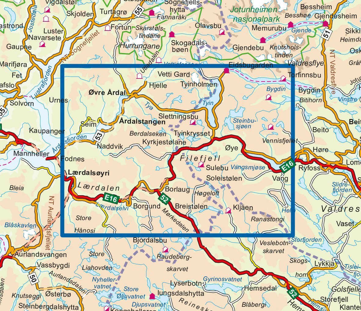 Carte de randonnée n° 3013 - Filefjell (Norvège) | Nordeca - série 3000 carte de randonnée Nordeca