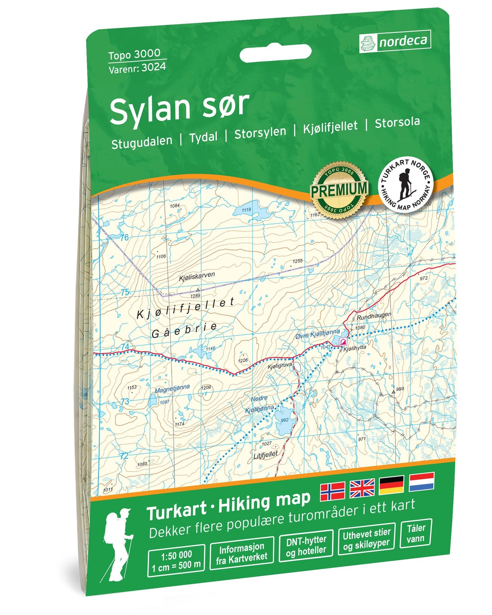 Carte de randonnée n° 3024 - Sylan Sor (Norvège) | Nordeca - série 3000 carte de randonnée Nordeca Default Title