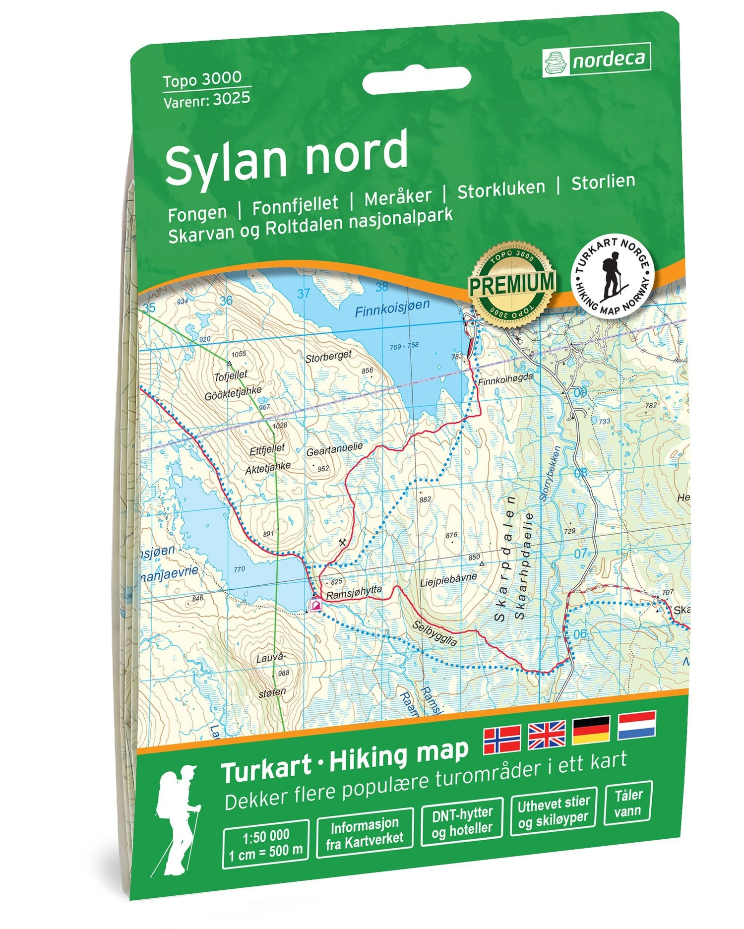 Carte de randonnée n° 3025 - Sylan Nord (Norvège) | Nordeca - série 3000 carte de randonnée Nordeca Default Title