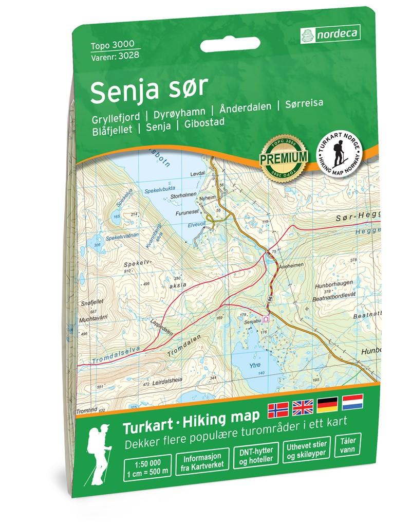 Carte de randonnée n° 3028 - Senja Sud (Norvège) | Nordeca - série 3000 carte pliée Nordeca 