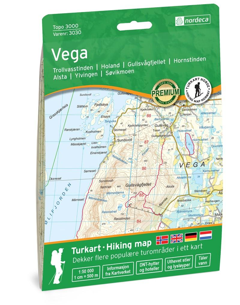 Carte de randonnée n° 3030 - Vega (Norvège) | Nordeca - série 3000 carte de randonnée Nordeca